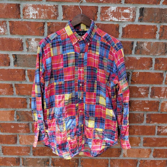Ralph Lauren Other - Ralph Lauren Patchwork Plaid Shirt Mens Small Multicolor Classic Fit Madras